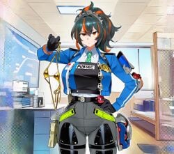 1girls ai_generated female female_focus female_only hoyoverse light-skinned_female light_skin mihoyo mihoyo_technology_(shanghai)_co._ltd. new_eridu_public_security solo solo_female solo_focus zenless_zone_zero zhu_yuan