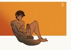 animated cum cumming cumming_from_masturbation dark-skinned_male dyepotato heroes_of_olympus leo_valdez male_masturbation male_only masturbation percy_jackson_and_the_olympians solo solo_focus solo_male tagme