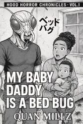 1baby 1bedbug 1girls ai_generated bedbug_(species) book_cover insectophilia manga manga_style peak_fiction quan_millz sweating