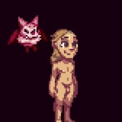 2025 animated anthro areola balls bat bat_wings big_areola big_breasts bite bodily_fluids bouncing_breasts breast_growth breasts caimbra12 collar countershading cum digital_media_(artwork) gender_transformation genital_fluids genitals growth gynomorph heart_symbol huge_areola human intersex male mammal masturbation membrane_(anatomy) membranous_wings nude orgasm penis pixel_(artwork) pixel_animation reverse_countershading solo species_transformation speech_bubble spiked_collar spikes transformation wings