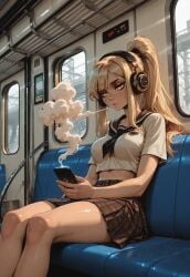 ai_generated breasts female sitting smoking