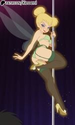 1boy 1girls accurate_art_style ai_generated ass big_breasts blonde_female blonde_hair blue_eyes breasts bubble_ass bubble_butt dancing disney disney_fairies erect_nipples fairy fairy_wings female glowing hair_bun heels hi_res high_heels keoenl legs_up lingerie lipstick looking_at_viewer makeup medium_breasts minigirl patreon peter_pan_(disney) pole pole_dancer pole_dancing sexy sideboob size_difference smug smug_face solo spectators stripper stripper_pole tinker_bell transparent_wings wide_hips