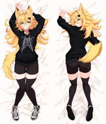 blonde_hair cat_ears clothing dakimakura green_eyes roshelter safe_for_work thedao77