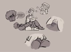 007n7 007n7_(forsaken) 2boys degradation dicks_touching dilf embarrassed forsaken_(roblox) frottage frottage_through_clothing gay gay_sex male_only mantisnixon mocking precum precum_through_clothing riding roblox roblox_game robloxian self_upload shedletsky shedletsky_(forsaken) speech_bubble tagme texten