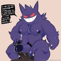 ai_generated before_anal before_rape before_sex big_pecs dad_bod dominant domination domination/submission evil_grin forced gay gay_domination gengar holding_penis huge_cock human monster_rape pokemon pokemon_(species) pokemon_trainer pokephilia pubic_hair unknown_language