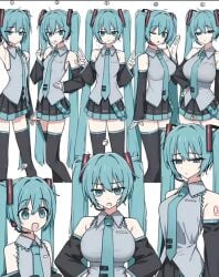 6+girls blue_eyes blue_hair female female_only hatsune_miku