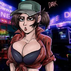 1girls abigail_briarton big_breasts breasts brown_hair call_of_duty call_of_duty_black_ops_2 call_of_duty_zombies female female_only flannel flannel_shirt hat huge_breasts large_breasts ponytail red_flannel red_shirt rosededax shirt