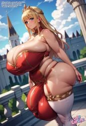 1futa ai_generated big_boos big_breasts big_bulge bulge djxcarline fantasy futanari outdoors