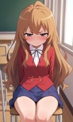 ai_generated aisaka_taiga big_thighs school_uniform schoolgirl taiga_aisaka toradora!