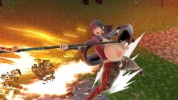 3d adapted_costume alternate_body_type alternate_breast_size big_breasts big_nipples blue_eyes braless breasts byleth_(fire_emblem) byleth_(fire_emblem)_(female) casual casual_nudity crotch crotchless exposed exposed_breasts exposed_nipples exposed_pussy fire_emblem fire_emblem:_three_houses game_mod huge_breasts huge_nipples kunaboto kunaboto_(style) leggings mod nipples pussy ripped_clothing ripped_leggings ripped_tights sfyri smash_bros smash_bros_ultimate tight_clothing tights tribute