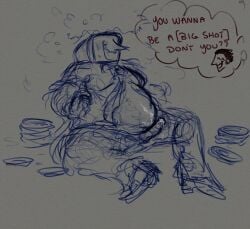 big_belly body_hair cum deltarune deltarune_chapter_3 ejaculation fat_male feeding feeding_kink feedism masturbation spamton_g_spamton tenna_(deltarune)
