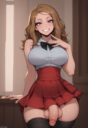 1futa 1futanari ai_generated ass big_ass big_breasts big_butt big_hips big_penis blue_eyes breasts brown_hair cleavage dick dickgirl eyebrows eyelashes female futa_only futanari grin grinning grinning_at_viewer hair hands-free huge_cock indoors lips long_hair looking_at_viewer makeup mature mature_female mature_futa mature_futanari medium_hair narrow_waist narrowed_eyes nose penis pokemon seducing seductive seductive_eyes seductive_gaze seductive_look seductive_mouth seductive_pose seductive_smile serena_(pokemon) serena_(pokemon_games) smile smile_at_viewer smiley_face smooth_balls smooth_penis smooth_skin solo solo_dickgirl solo_focus solo_futa solo_futanari testicles zirvona