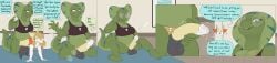 2025 absurd_res anthro balls bed blush bodily_fluids bottomless braixen breasts clothed clothing cock_transformation cum cumshot dialogue digital_media_(artwork) duo ejaculation english_text erection eyewear fauvfox freckles furniture generation_6_pokemon genital_fluids genitals glasses green_body gynomorph hand_on_penis hi_res intersex long_image looking_up masturbation nintendo on_bed open_mouth penile penile_masturbation penis pillow pokemon pokemon_(species) precum pubes reptile round_glasses scalie sequence shocked sitting smile snake spread_legs spreading tail text topwear transformation wide_image