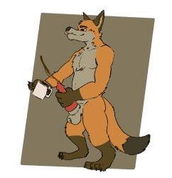 absurd_res beverage bodily_fluids canid canine coffee coffee_mug cum fox foxpresso fur genital_fluids hi_res male mammal masturbation orange_body orange_fur saberpaws solo unusual unusual_bodily_fluids unusual_cum unusual_genital_fluids