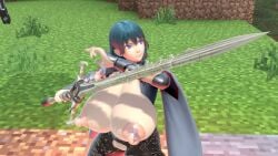 3d adapted_costume alternate_body_type alternate_breast_size big_breasts big_nipples blue_eyes braless breasts byleth_(fire_emblem) byleth_(fire_emblem)_(female) casual casual_nudity crotch crotchless exposed exposed_breasts exposed_nipples exposed_pussy fire_emblem fire_emblem:_three_houses game_mod huge_breasts huge_nipples kunaboto kunaboto_(style) leggings mod nipples pussy ripped_clothing ripped_leggings ripped_tights sfyri smash_bros smash_bros_ultimate tight_clothing tights tribute
