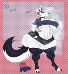 1girls 2023 abs absurd_res among_us anthro ass big_ass big_breasts big_butt breasts canid canine collar duo female genitals hair hellhound helluva_boss hi_res huge_breasts innersloth long_hair looking_at_viewer loona_(helluva_boss) mammal navel nipple_outline penis penis_under_clothes redmoon83 tagme thick_thighs two_tone_body two_tone_fur two_tone_tail wolf wolf_girl