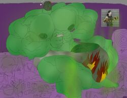 1boy big_balls big_dill_(fortnite) big_nipples big_penis bodybuilder criminal feet feet_focus food fornite gamer_boy green_skin muscular_male musk stinky sweaty underwear wtf