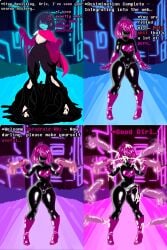 assimilation background blue_skin bukkake corrupted corruption deltarune deltarune_chapter_2 double_handjob dual_handjob good_girl handjob kris_(deltarune) latex latex_bodysuit mind_control personality_change personality_death pink_hair resisting stitched swisschocoart trap yaoi