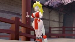 1girls 3d big_breasts blue_eyes breasts crown ear_piercing earrings fan fatal_fury female kabalmystic_(style) king_of_fighters kunoichi light-skinned_female light_skin mai_shiranui_(cosplay) mario_(series) nintendo princess_peach rco810 red_suit sfm snk source_filmmaker super_mario_bros. the_king_of_fighters thick_thighs uncommontech yellow_hair