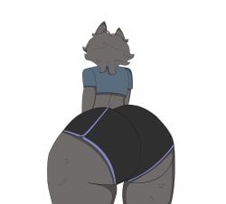 crop_top furry furry_only hyper_ass leftthumb ms_paint oc original original_character self_upload shorts