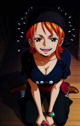 ai ai-created ai_art ai_assisted ai_generated cock cum_on_face cumshot nami_(one_piece) one_xxx tounge_out