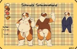 2025 animal_genitalia anthro asian_clothing ass balls belly big_belly canid canine canine_genitalia canis clothing darkened_balls darkened_genitalia domestic_dog domestic_pig east_asian_clothing flat_colors fluffy genitals hi_res high_school_uniform japanese_clothing japanese_school_uniform kemono male mammal model_sheet molosser moobs mountain_dog navel nipples nude overweight overweight_anthro overweight_male saint_bernard school_uniform sheath simple_background solo solo_focus suid suine sus_(pig) tuft tufted_fur twintails uniform