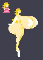 1girls big_breasts bimbo bimbo_body bimbofication blonde_female blonde_hair blonde_hair blonde_hair_female breasts cyanu high_heels huge_breasts hyper hyper_breasts mario_(series) pasties pixel_(artwork) pixel_art princess_peach solo solo_female solo_focus stilletos super_mario_maker