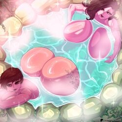 2girls ass_bigger_than_head babayka_(mashekashe) big_ass big_breasts big_butt breasts commission commissioner_upload dumptruck_ass fat_ass female goth goth_girl hot_spring hot_tub huge_ass huge_butt mashekashe massive_ass massive_butt nude_female okioppai pandora_(okioppai) pool steam swimming_pool tattoo tattoo_on_butt voluptuous water