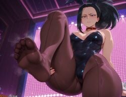 1girls 2025 ai_generated animal_ears anime anime_girl anime_style arisua artist_name bare_shoulders big_breasts black_hair black_leotard black_pantyhose blue_eyes blush boku_no_hero_academia breasts breasts cleavage collar curvy curvy_body curvy_female fake_animal_ears feet female hi_res high_quality high_res high_resolution highres large_breasts leotard long_hair looking_at_viewer momo_yaoyorozu my_hero_academia no_shoes pantyhose patreon patreon_username playboy_bunny ponytail rabbit_ears shiny_clothes skindentation soles solo steam sweat thighs toes uncensored watermark wrist_cuffs yaoyorozu_momo