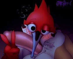 2d asleep avian avian_humanoid beak beak_fetish beak_play beak_sex beakjob bed bedroom big_balls big_penis blush blush blush_lines blushing_at_viewer cartoon_network digital_media_(artwork) drunk drunk_sex feathers fur furry furry_female furry_only holding_penis indoor indoors indoors_sex laying_down licking_penis long_beak looking_at_viewer margaret_smith_(regular_show) peace_sign pink_penis png regular_show rhy-c rigby_(regular_show) self_upload sheath sleeping tongue tongue_out tongue_out_blowjob uncensored v_sign watermark