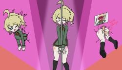 2024 anal anal_sex blush closed_eyes cum_in_pussy handcuffs heart-shaped_pupils pole_dancing portrait rabbit_hole_(cosplay) stuck_in_wall swisschocoart tanya_degurechaff vaginal_penetration youjo_senki