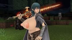 3d adapted_costume alternate_body_type alternate_breast_size big_breasts big_nipples blue_eyes braless breasts byleth_(fire_emblem) byleth_(fire_emblem)_(female) casual casual_nudity crotch crotchless exposed exposed_breasts exposed_nipples exposed_pussy fire_emblem fire_emblem:_three_houses game_mod huge_breasts huge_nipples kunaboto kunaboto_(style) leggings mod nipples pussy ripped_clothing ripped_leggings ripped_tights sfyri smash_bros smash_bros_ultimate tight_clothing tights tribute