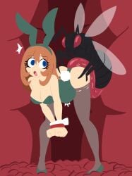 arms_tied blue_eyes brown_hair bug bug_sex bunnysuit cumflation feral feral_on_female feral_penetrating flesh_tunnel fly insectophilia insects large_penis monster_rape monster_sex shocked swisschocoart viktoriya_ivanovna_serebryakov wrists_tied youjo_senki