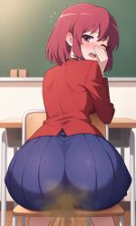 ai_generated big_ass big_thighs embarrassed fart fart_fetish farts gassy kushieda_minori minori_kushieda school_uniform schoolgirl toradora!