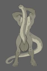 anthro balls big_balls big_penis brachiosaurid brachiosaurus crotch_head dinosaur genitals hi_res huge_balls huge_cock male morguntheorc muscular penis prehistoric_species reptile sauropod sauropodomorph scalie solo unusual_anatomy