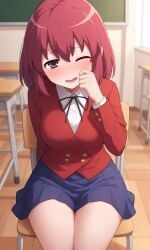 ai_generated big_thighs kushieda_minori minori_kushieda red_hair school_uniform schoolgirl toradora!
