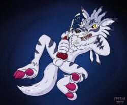 claws fangs full_body furry no_humans open_mouth sharp_teeth solo tail teeth yellow_eyes