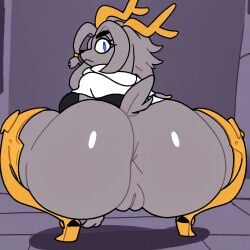 1girls ai_generated anus ass ass_focus big_ass pseudoregalia pussy squatting sybil_(pseudoregalia) tagme
