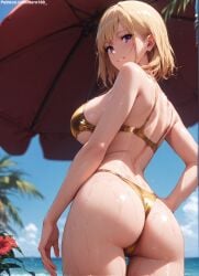 1girls 2d ai_generated ass ass_grab athletic athletic_female bare_shoulders beach belly big_breasts bikini bikini_bottom bikini_top blonde_female blonde_hair blonde_hair_female breasts cha_hae_in chest curvy curvy_figure cute cute_face detailed eyelashes eyeshadow female female_only fit fit_female focus from_below high_quality in_water large_breasts legs light-skinned_female light_skin lips lipstick looking_at_viewer low-angle_view makeup mascara medium_breasts midriff navel nero100 ocean outdoors outside pale-skinned_female pale_skin perky_breasts posing purple_eyes sea seaside seductive seductive_look solo_leveling stable_diffusion tagme thighs thin_thighs thin_waist