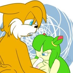 blowjob cosmo_the_seedrian fellatio oral oral_sex paizuri penis_between_breasts sega sonic_(series) sucking_penis tails tails_the_fox titjob veemomo