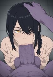 1boy 1girls 2025 ai_generated anthro anthro_on_human beerus bigtub7775 chainsaw_man crossover dragon_ball dragon_ball_super interspecies nayuta_(chainsaw_man) tagme