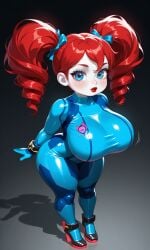 1female 1girls ai_generated big_breasts blue_eyes blush bodysuit bow breasts breasts_bigger_than_head curly_hair female female_focus female_only freckles freckles_on_face high_heels hips hips_wider_than_shoulders huge_breasts lips lipstick looking_at_viewer metroid pixai poppy_(poppy_playtime) poppy_playtime red_hair red_lipstick samus_aran_(cosplay) short_stack shortstack skin_tight skintight thick_thighs thighs twintails white_skin zero_suit zero_suit_samus_(cosplay)