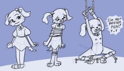 1girls bow_on_head canid canine canis chained chained_legs chained_up chained_wrists collar crying cub dog_ears dog_tail domestic_dog dress ella_(giggleland) exposed exposed_body exposed_pussy eyebrows eyelashes flat_chested floppy_ears furry furry_only giggleland golden_retriever mammal no_humans open_mouth paws pussy questionable_consent rope scared shackles simple_background sketch tearing_up tears tied_up young young_anthro