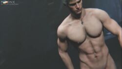 blue_eyes capcom censored devil_may_cry light-skinned_male light_skin male male_focus male_masturbation male_only mo0nx naked naked_male nero_(devil_may_cry) nude nude_male sex_toy_in_ass sex_toy_insertion shower solo solo_focus solo_male solo_male tagme video walking white_hair