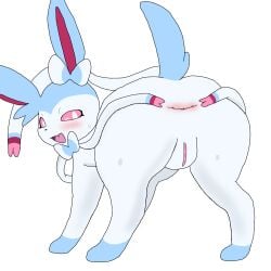 1:1 3_toes anus ass big_ass blue_fur digital_media_(artwork) eyelashes female female_focus feral furry generation_6_pokemon hi_res huge_ass interspecies large_ass looking_at_viewer looking_back mammal nintendo nude_female oerba_yun_fang open_mouth pink_fur pokemon pokemon_(species) pussy raised_tail rear_view ribbons shiny_pokemon shiny_sylveon simple_background smile solo solo_focus spread_ass spreading_anus standing sweat sylveon tagme tail teeth thick_thighs white_background wide_hips