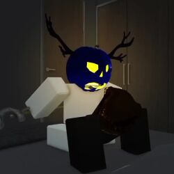 2boys animated animation antlers black_body black_skin blue_pumpkin duaeloche duo dusekkar_(forsaken) forsaken_(roblox) gay hat headwear holding_object holding_staff hood hooded no_sound pumpkin pumpkin_head riding riding_penis roblox staff tagme taph_(forsaken) video white_body white_skin