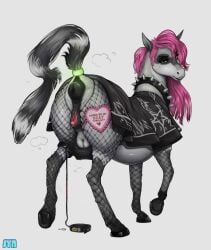 absurd_res alternative_fashion anus armwear bedroom_eyes bodily_fluids bottomless breasts clothed clothing collar equid equine equine_anus equine_vulva female feral fishnet_armwear fishnet_clothing fishnet_legwear furgonomics genital_fluids glowing_object goth grey_body hair hi_res horse imminent_facesitting leash legwear looking_at_viewer mammal narrowed_eyes no_underwear pasia pink_hair poncho requesting_cunnilingus requesting_oral seductive sign solo spiked_collar spikes syn-6 teats thigh_leash udders vaginal_fluid_string vaginal_fluids
