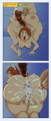 alternate_version_available ambiguous_penetration anal animal_ears aroused_face asian_female ass_bigger_than_head ass_focus canon_couple comic_panel cum_drip cum_in_pussy earrings excessive_cum flaccid_penis gigantic_ass h0rn3y_b0nk32 highres huge_balls huge_cock kemonomimi kissable_lips ming_lee naked_female naked_male nipples onomatopoeia open_mouth patreon_link pleasure_face spanked_mark spread_anus sweat tail thick_cum turning_red