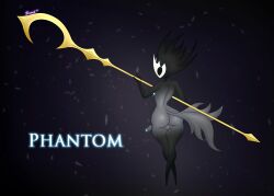 2_tails 4_fingers anthro areola arthropod ass balls big_butt black_eyes black_hair faceless_character femboy fingers foreskin fur genitals glowing glowing_genitalia glowing_nipples glowing_penis hair hi_res holding_object holding_weapon hollow_knight hollow_knight:_silksong jessijinx male mask melee_weapon multi_tail multicolored_body multicolored_fur nipples nude nude_male penis phantom_(hollow_knight:_silksong) rear_view solo standing tail team_cherry text thick_thighs two_tone_body two_tone_fur weapon wide_hips