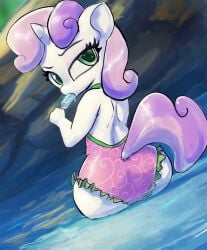 1girls female friendship_is_magic grissaecrim hasbro my_little_pony one-piece_swimsuit solo sweetie_belle_(mlp)